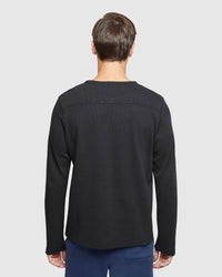 ALBERT WAFFLE CREW NECK L/S TEE MENS KNITS