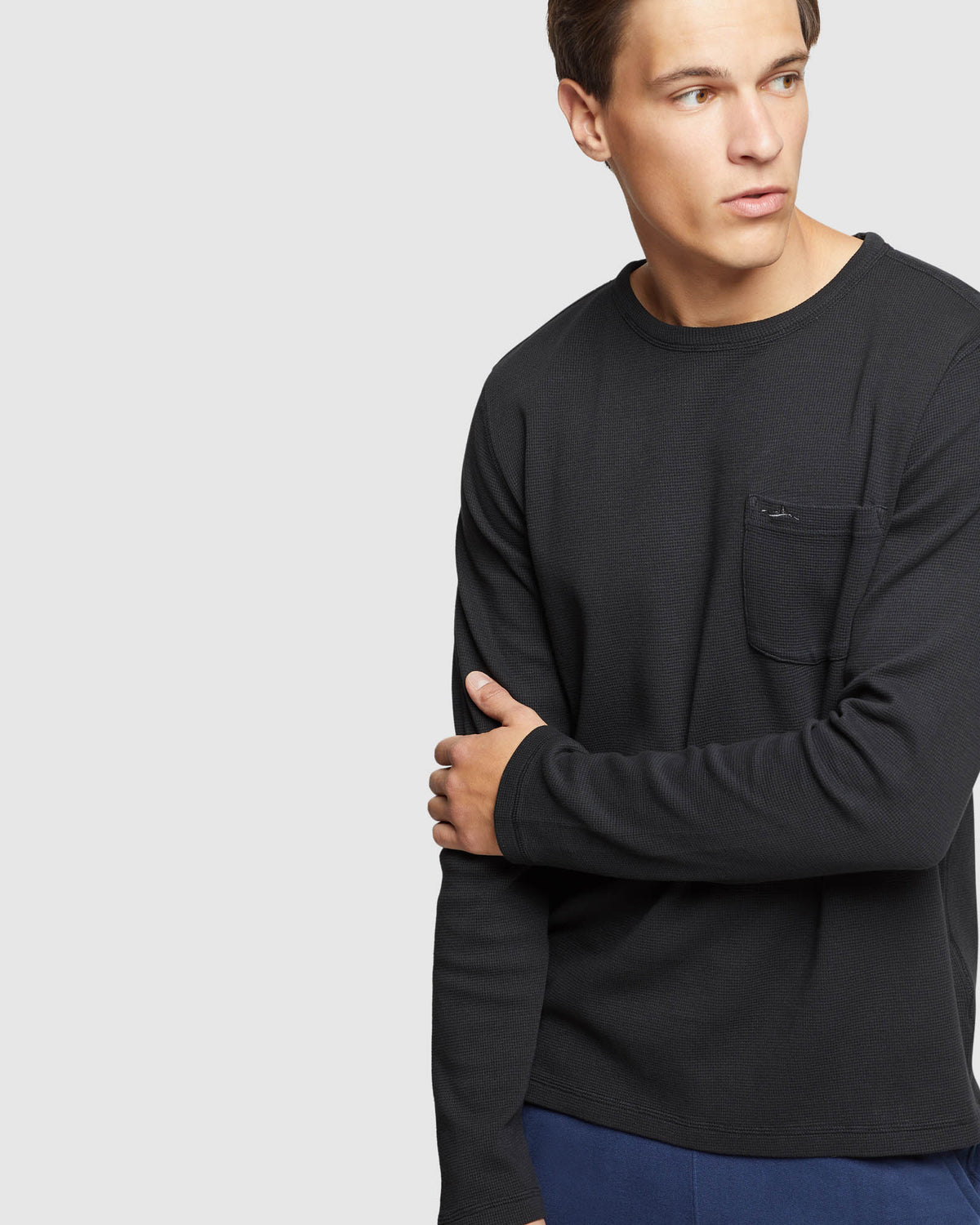 ALBERT WAFFLE CREW NECK L/S TEE MENS KNITS