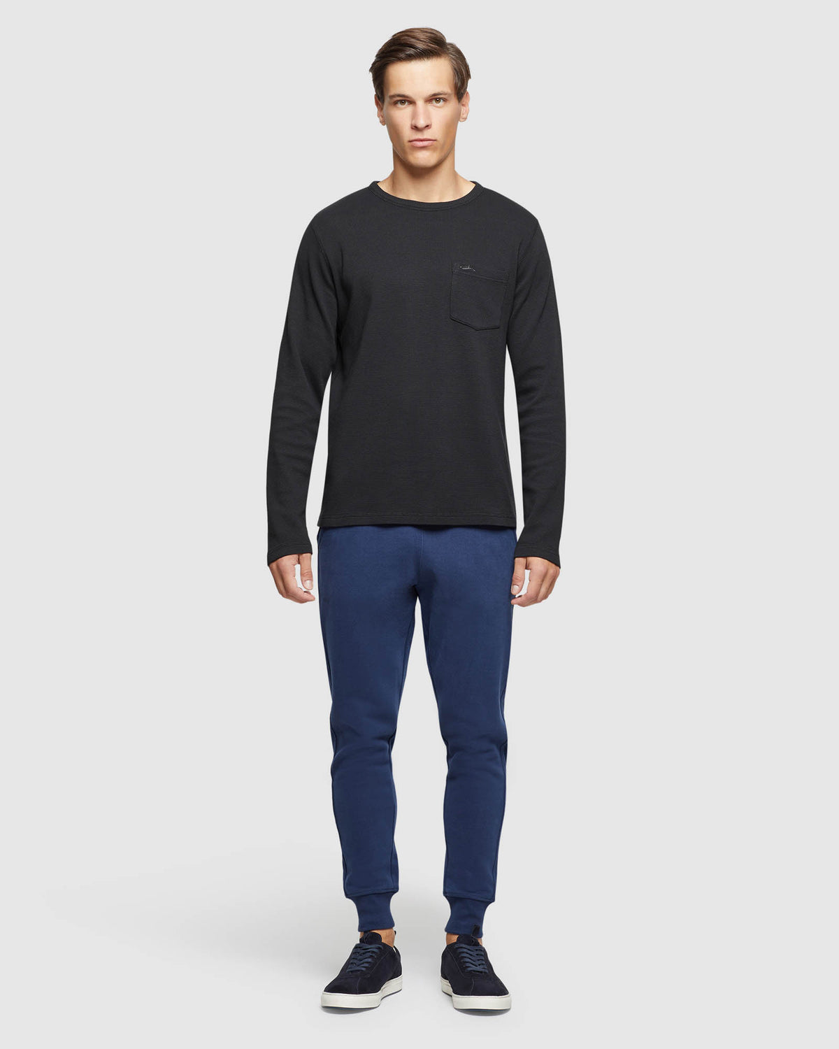 ALBERT WAFFLE CREW NECK L/S TEE MENS KNITS