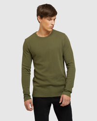 ALBERT WAFFLE CREW NECK LONG SLEEVE