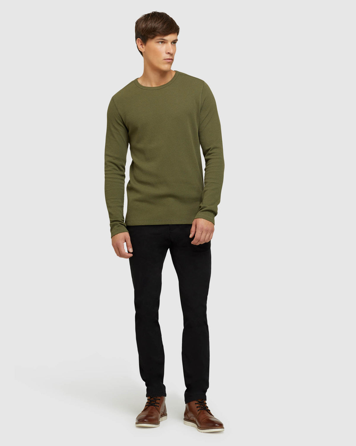 ALBERT WAFFLE CREW NECK LONG SLEEVE