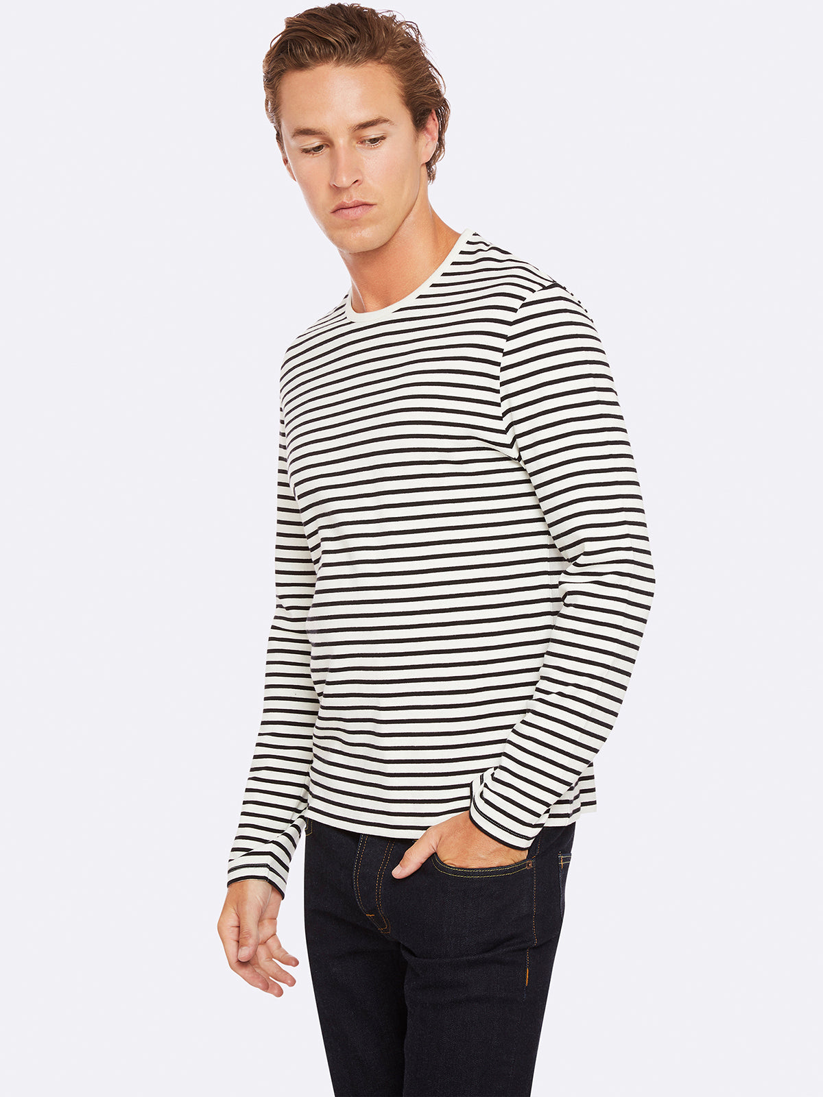 PARKER STRIPED CREW NECK T-SHIRT