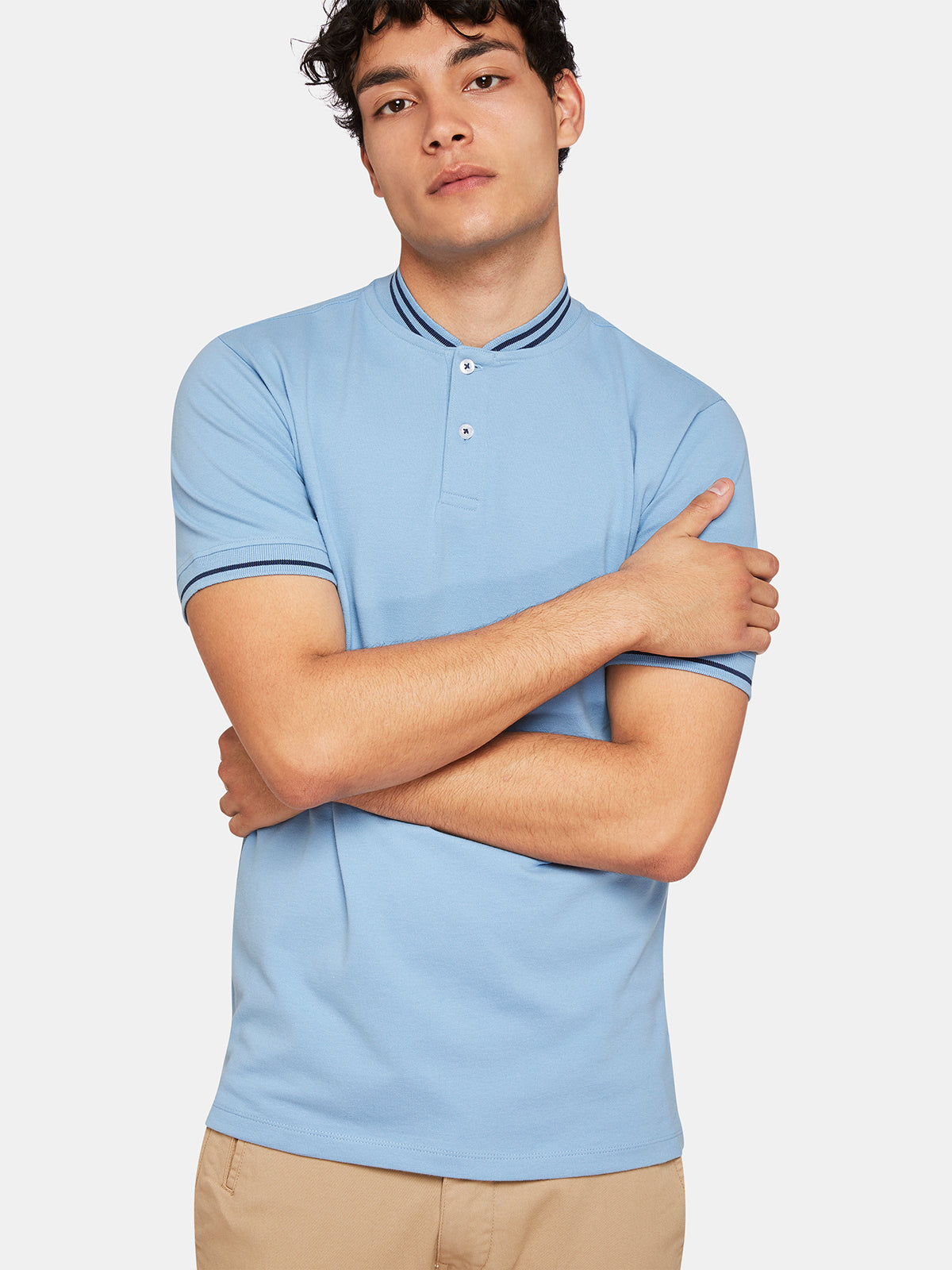 MILES PIQUE POLO SKY