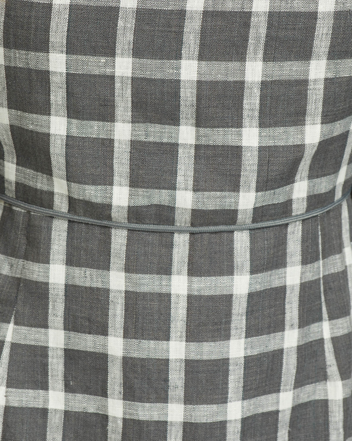 CILLY CHECK LINEN MINI DRESS GREY