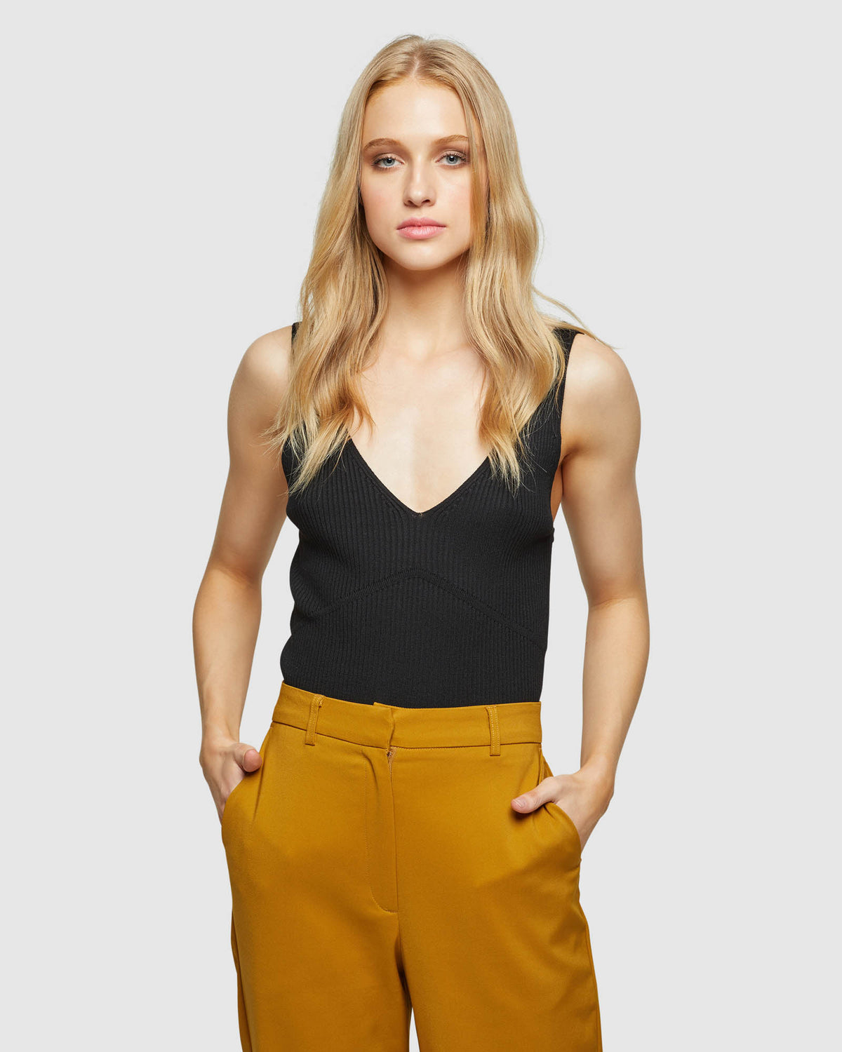 MILA RIB SINGLET WOMENS KNITWEAR