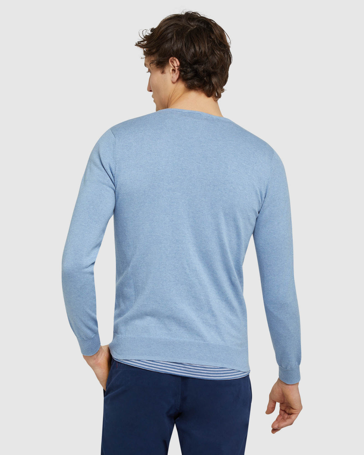 COTTON CASHMERE V-NECK PULLOVER