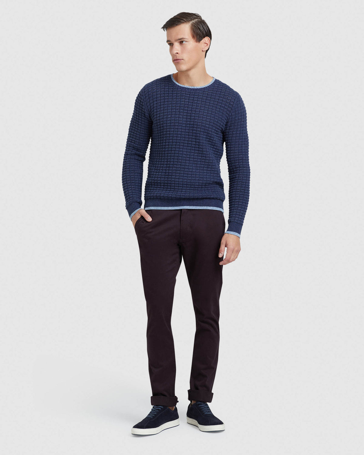 TOMMY WAFFLE CREW NECK KNIT MENS KNITWEAR