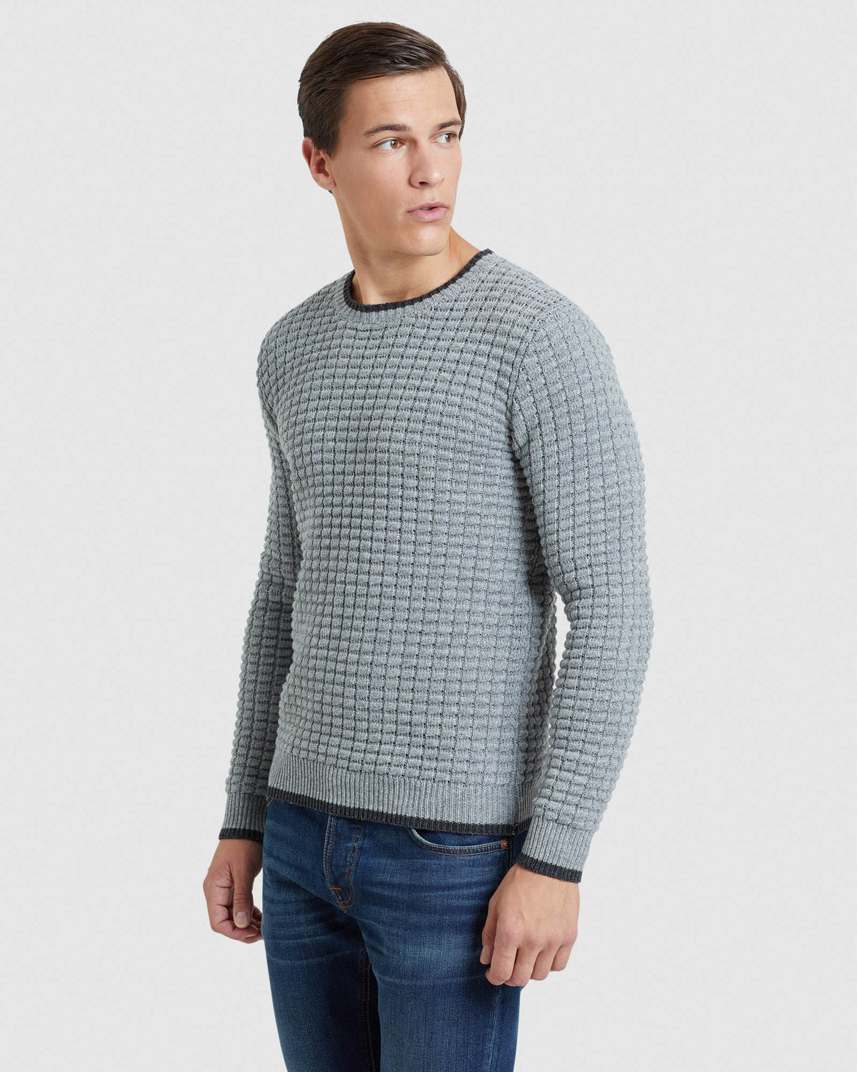 TOMMY WAFFLE CREW NECK KNIT MENS KNITWEAR