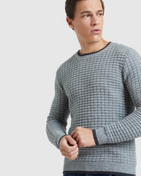 TOMMY WAFFLE CREW NECK KNIT MENS KNITWEAR