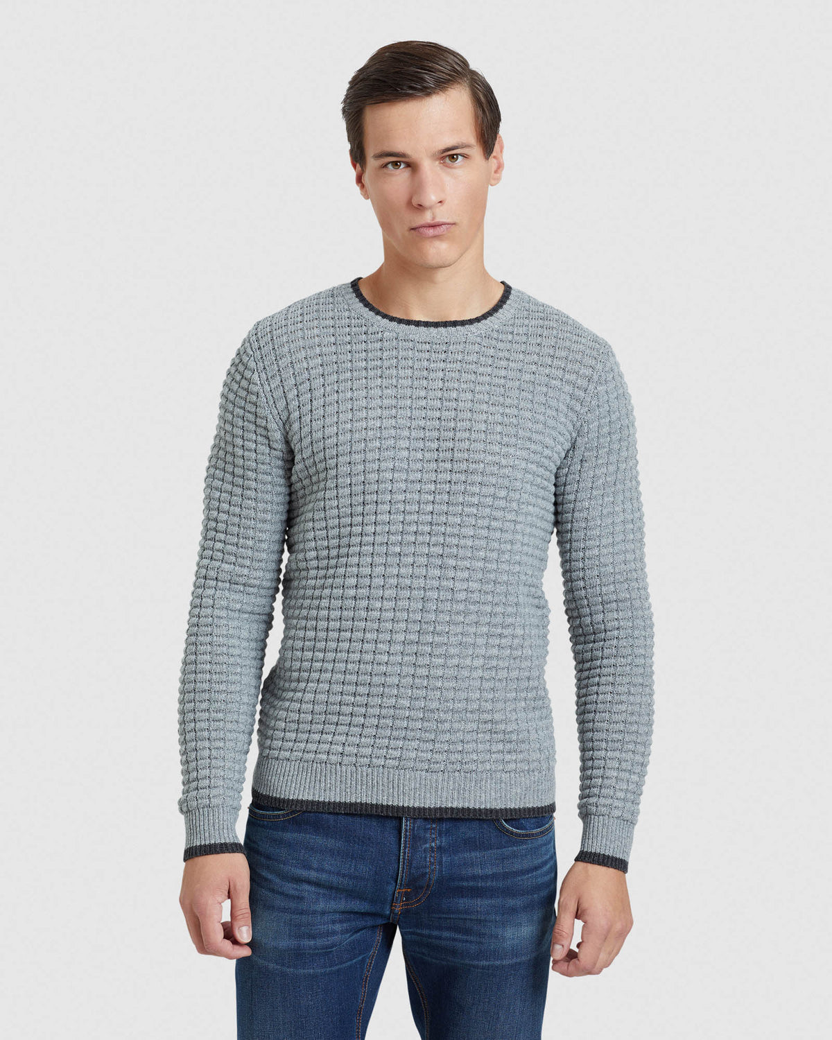 TOMMY WAFFLE CREW NECK KNIT MENS KNITWEAR