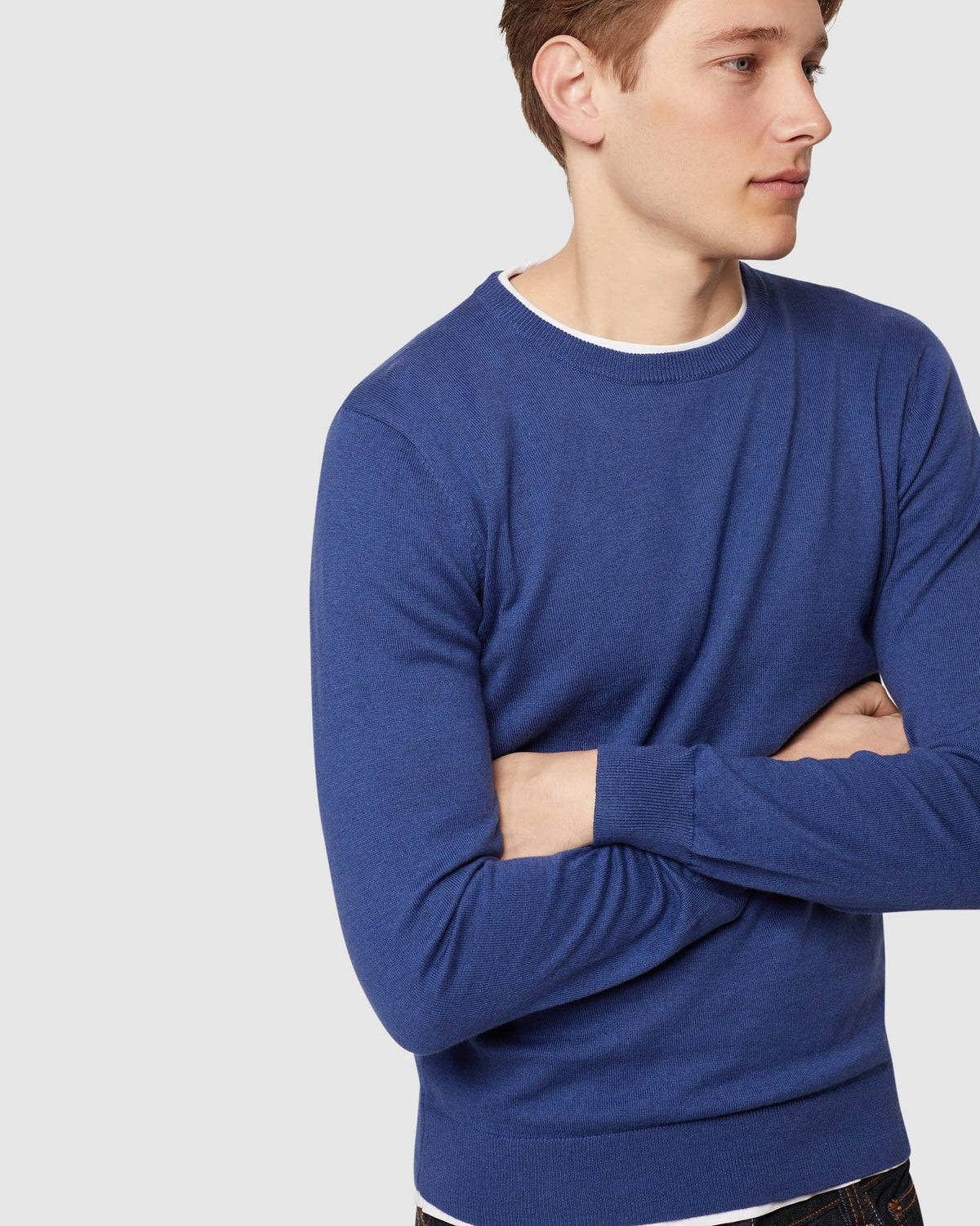 CREW NECK COTTON CASHMERE PULLOVER MENS KNITWEAR