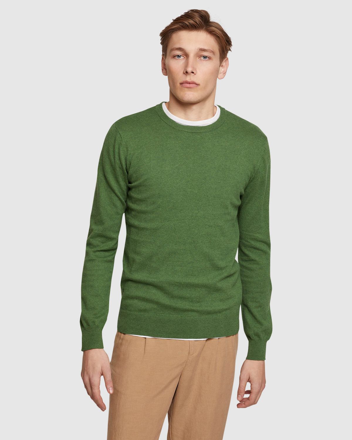 CREW NECK COTTON CASHMERE PULLOVER MENS KNITWEAR