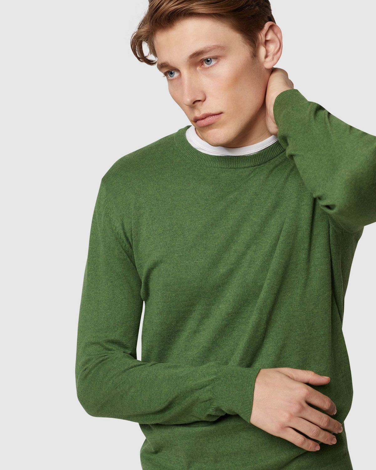 CREW NECK COTTON CASHMERE PULLOVER MENS KNITWEAR