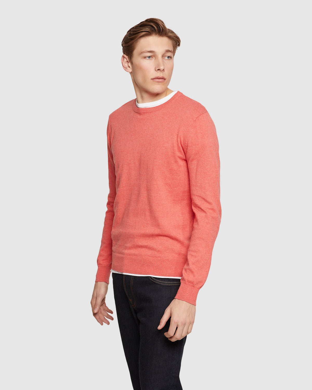 CREW NECK COTTON CASHMERE PULLOVER MENS KNITWEAR