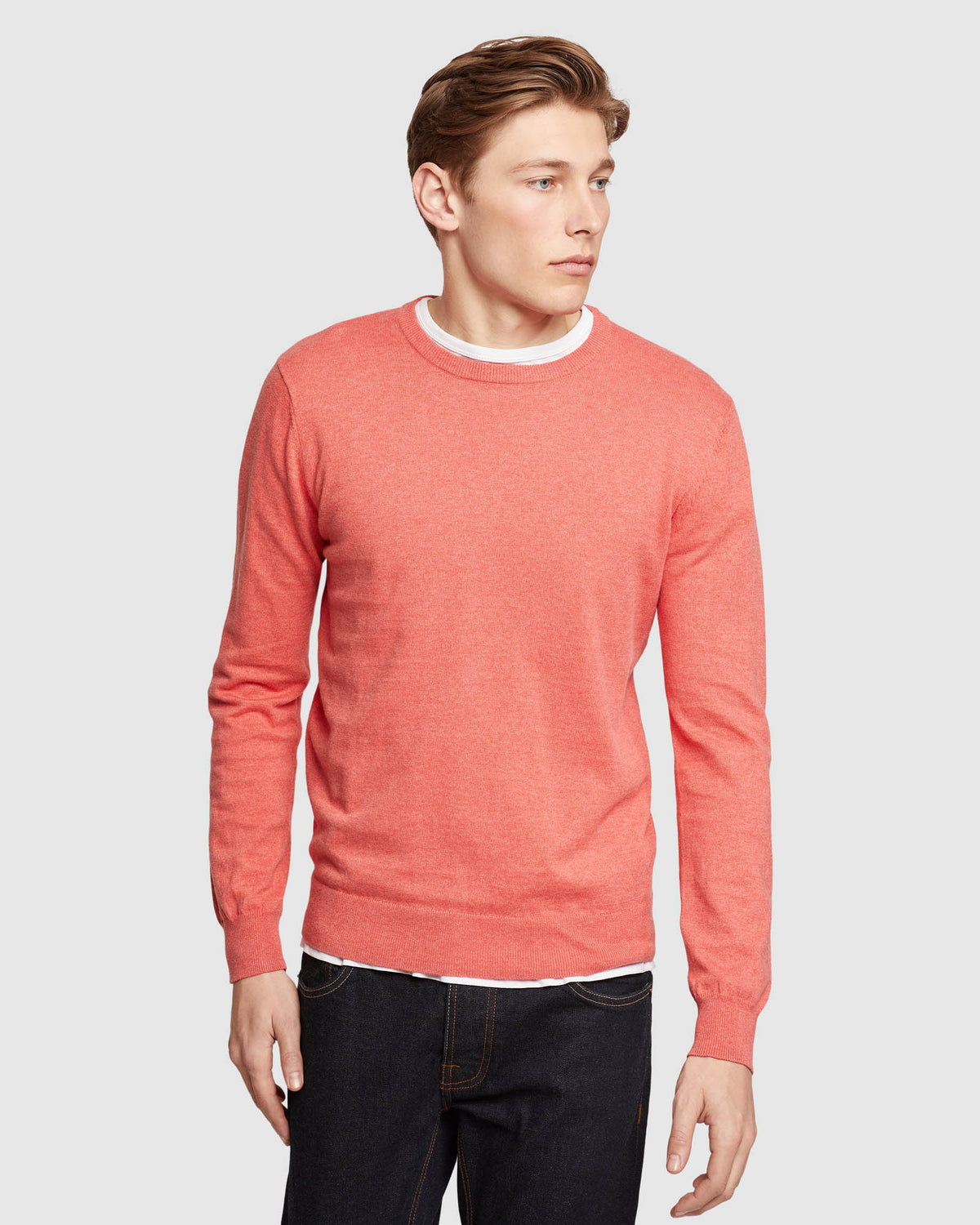 CREW NECK COTTON CASHMERE PULLOVER MENS KNITWEAR