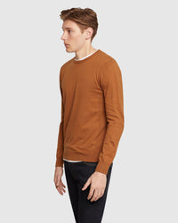 CREW NECK COTTON CASHMERE PULLOVER MENS KNITWEAR
