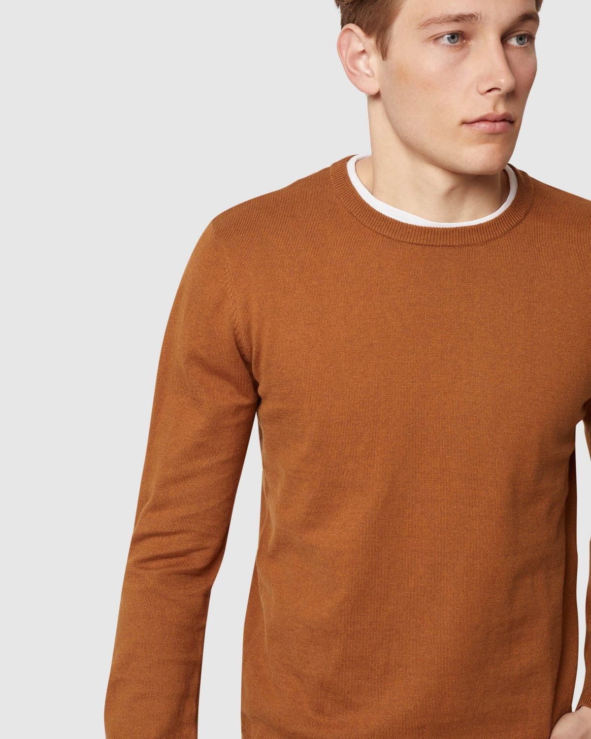 CREW NECK COTTON CASHMERE PULLOVER MENS KNITWEAR