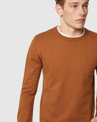 CREW NECK COTTON CASHMERE PULLOVER MENS KNITWEAR