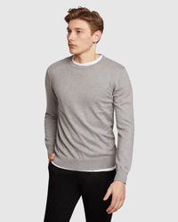 CREW NECK COTTON CASHMERE PULLOVER MENS KNITWEAR