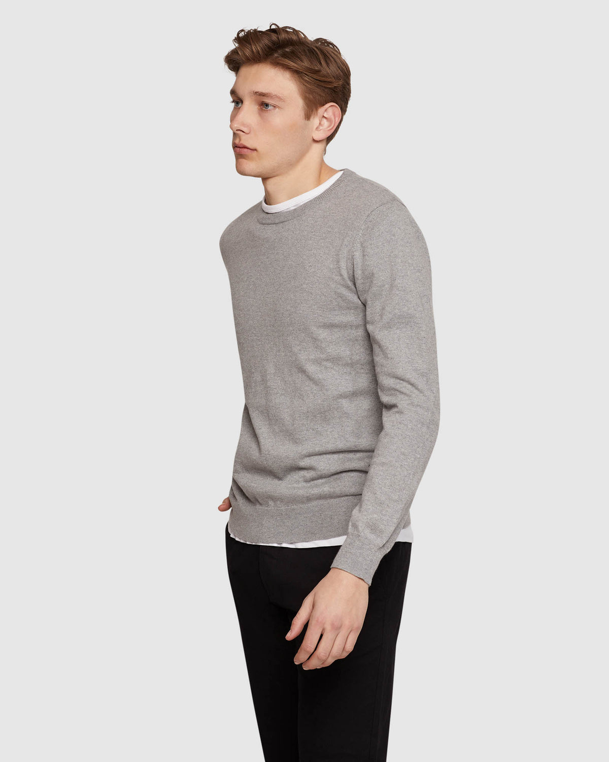 CREW NECK COTTON CASHMERE PULLOVER MENS KNITWEAR