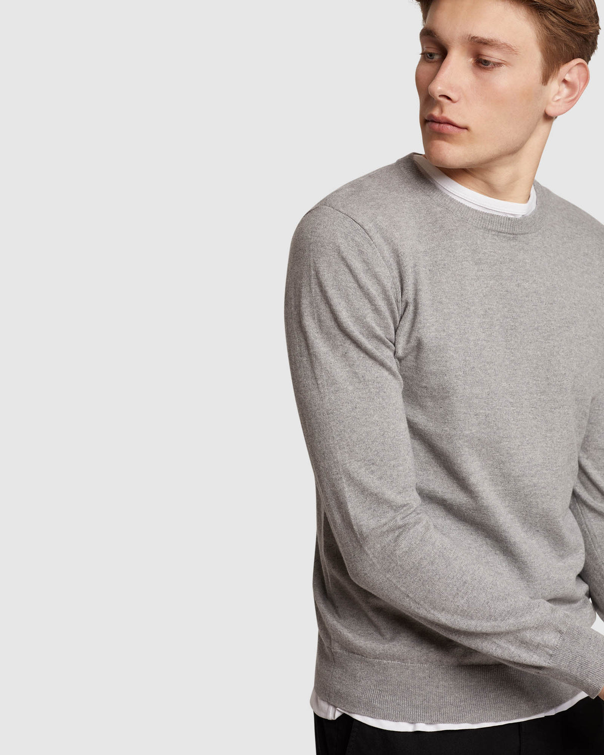 CREW NECK COTTON CASHMERE PULLOVER MENS KNITWEAR