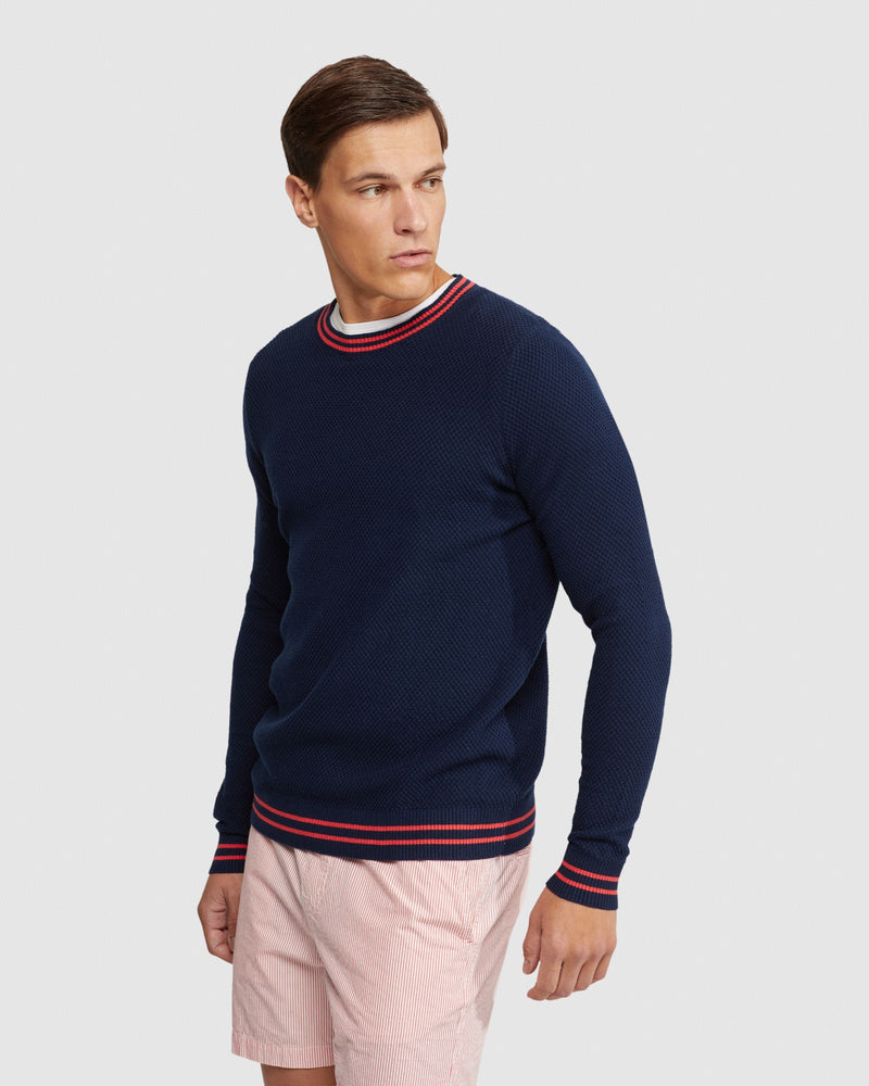 JACK TEXTURED COTTON TIPPING KNIT MENS KNITWEAR