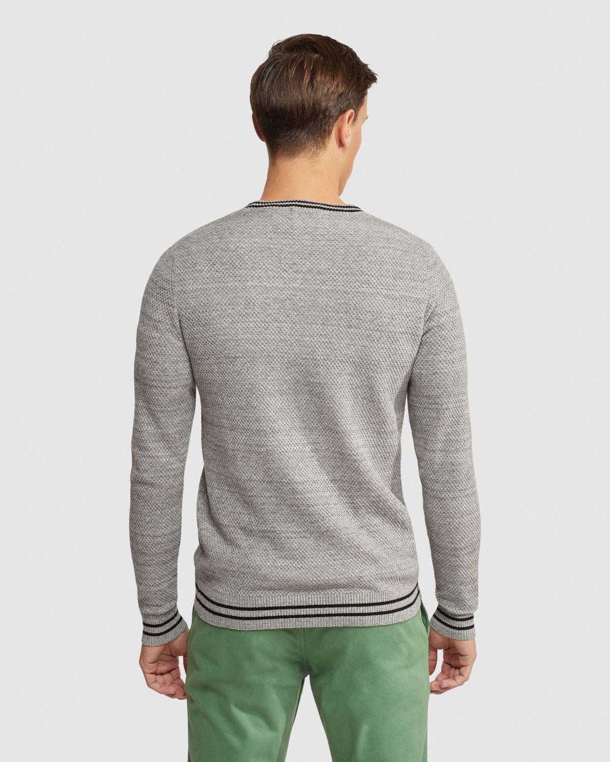 JACK TEXTURED COTTON TIPPING KNIT MENS KNITWEAR