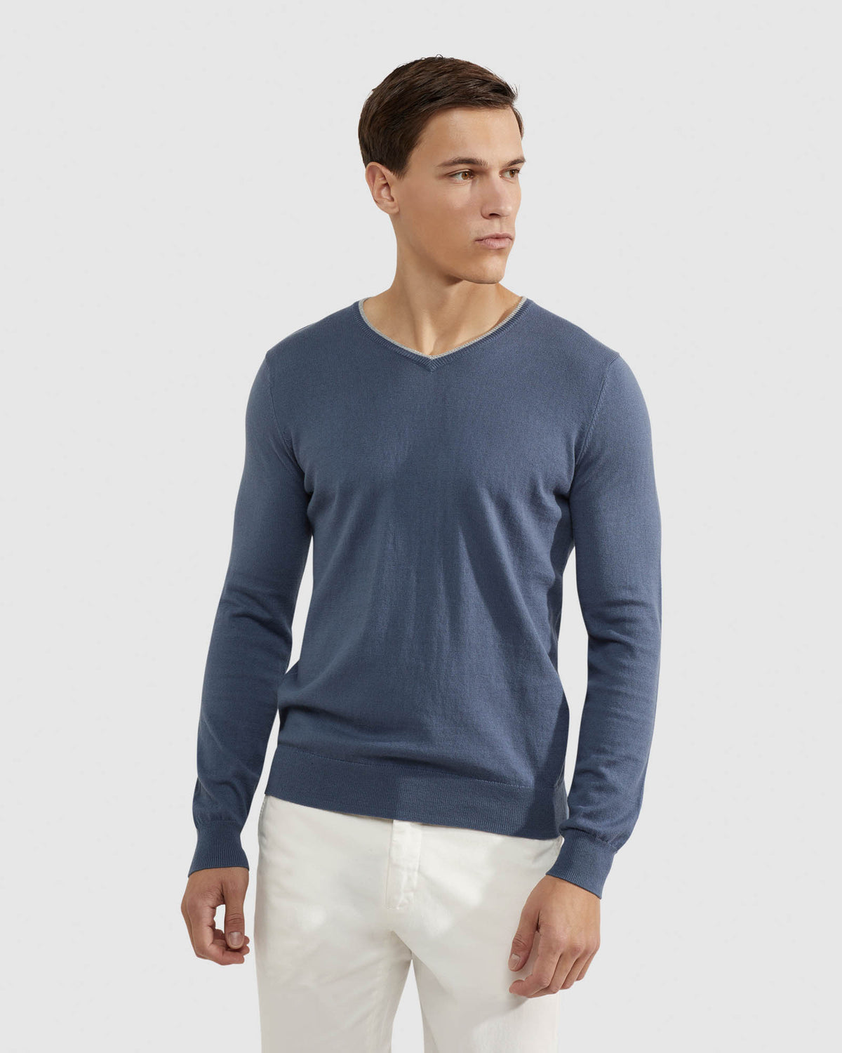 LENNY VNECK CASHMERE BLEND PULLOVER MENS KNITWEAR