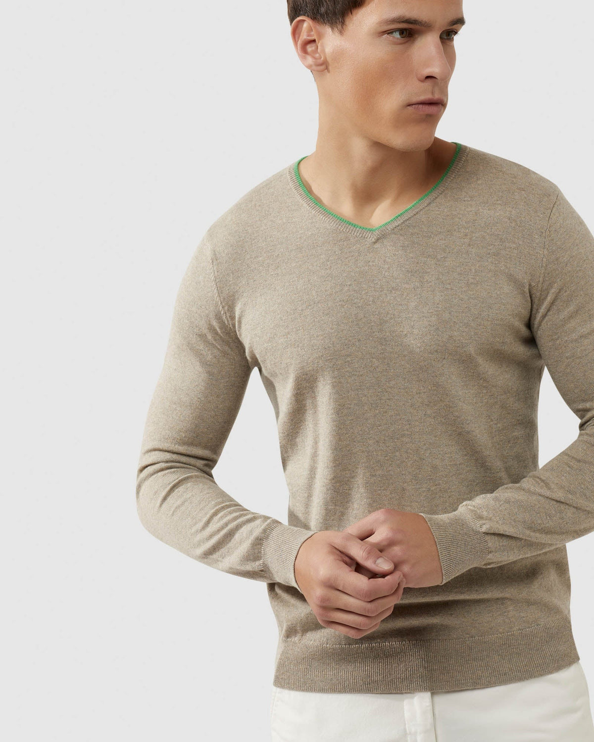 LENNY VNECK CASHMERE BLEND PULLOVER MENS KNITWEAR