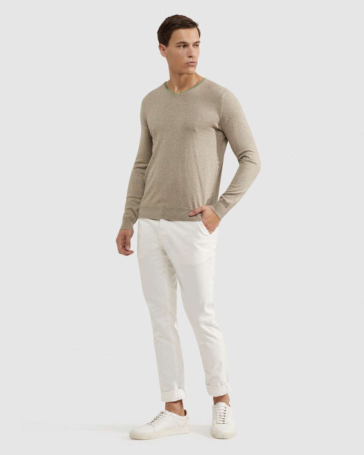 LENNY VNECK CASHMERE BLEND PULLOVER MENS KNITWEAR
