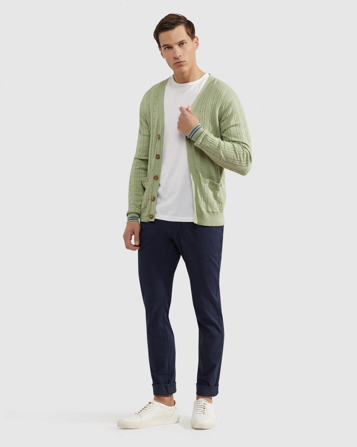 RUSTY CABLE CARDIGAN MENS KNITWEAR