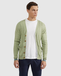 RUSTY CABLE CARDIGAN MENS KNITWEAR