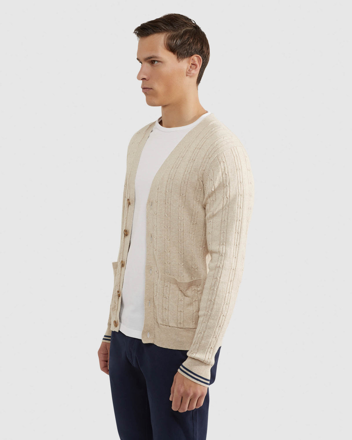 RUSTY CABLE CARDIGAN MENS KNITWEAR