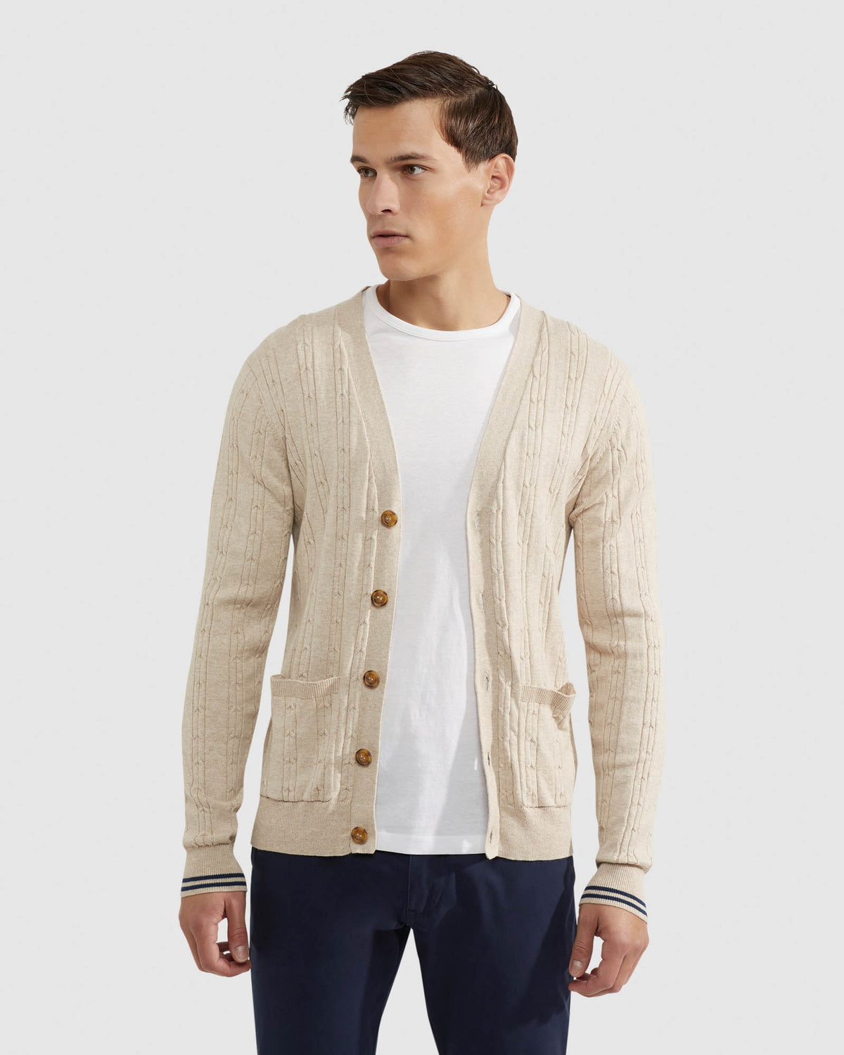 RUSTY CABLE CARDIGAN MENS KNITWEAR