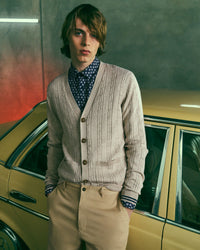 RUSTY CABLE CARDIGAN MENS KNITWEAR