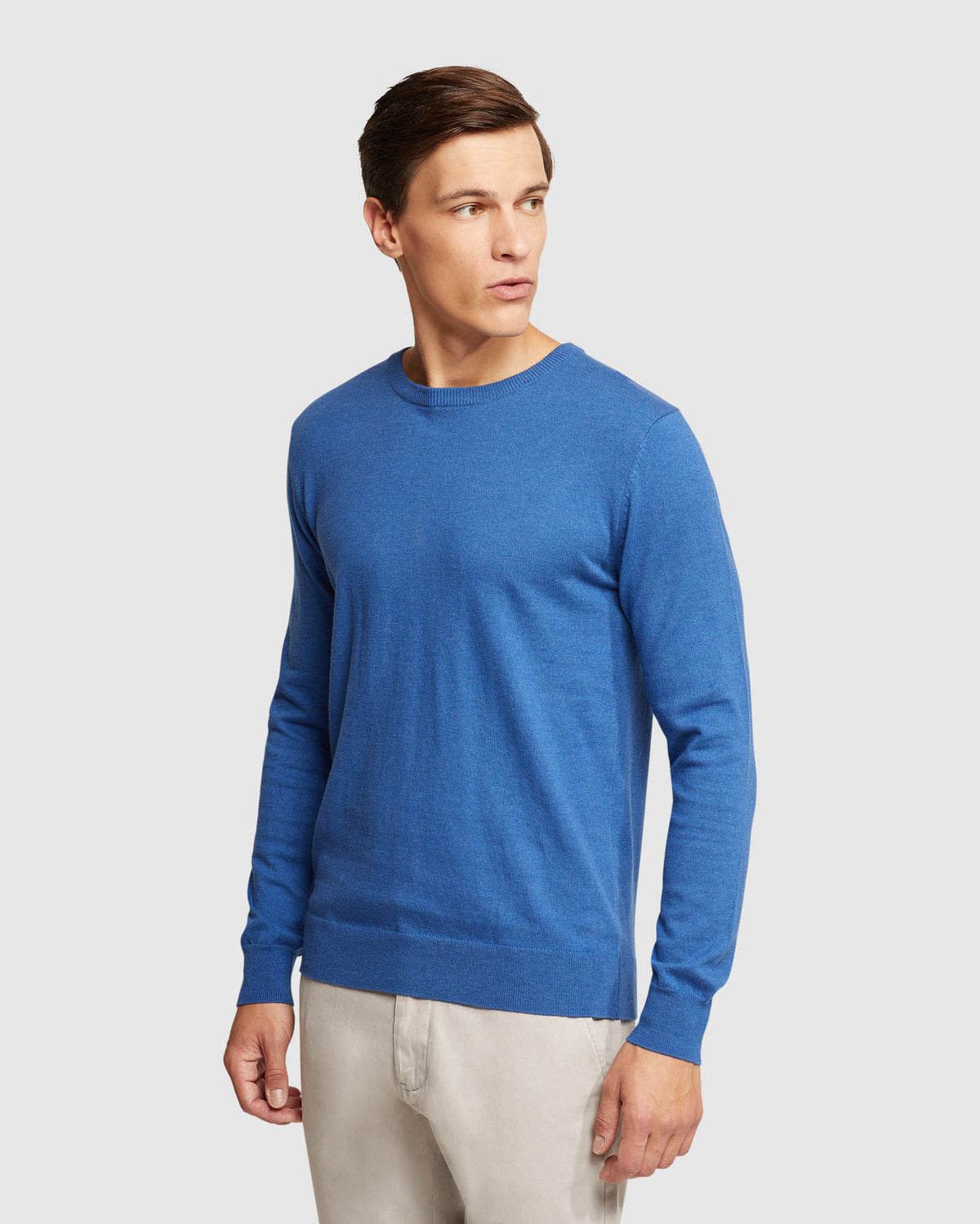 CREW NECK COTTON CASHMERE PULLOVER MENS KNITWEAR