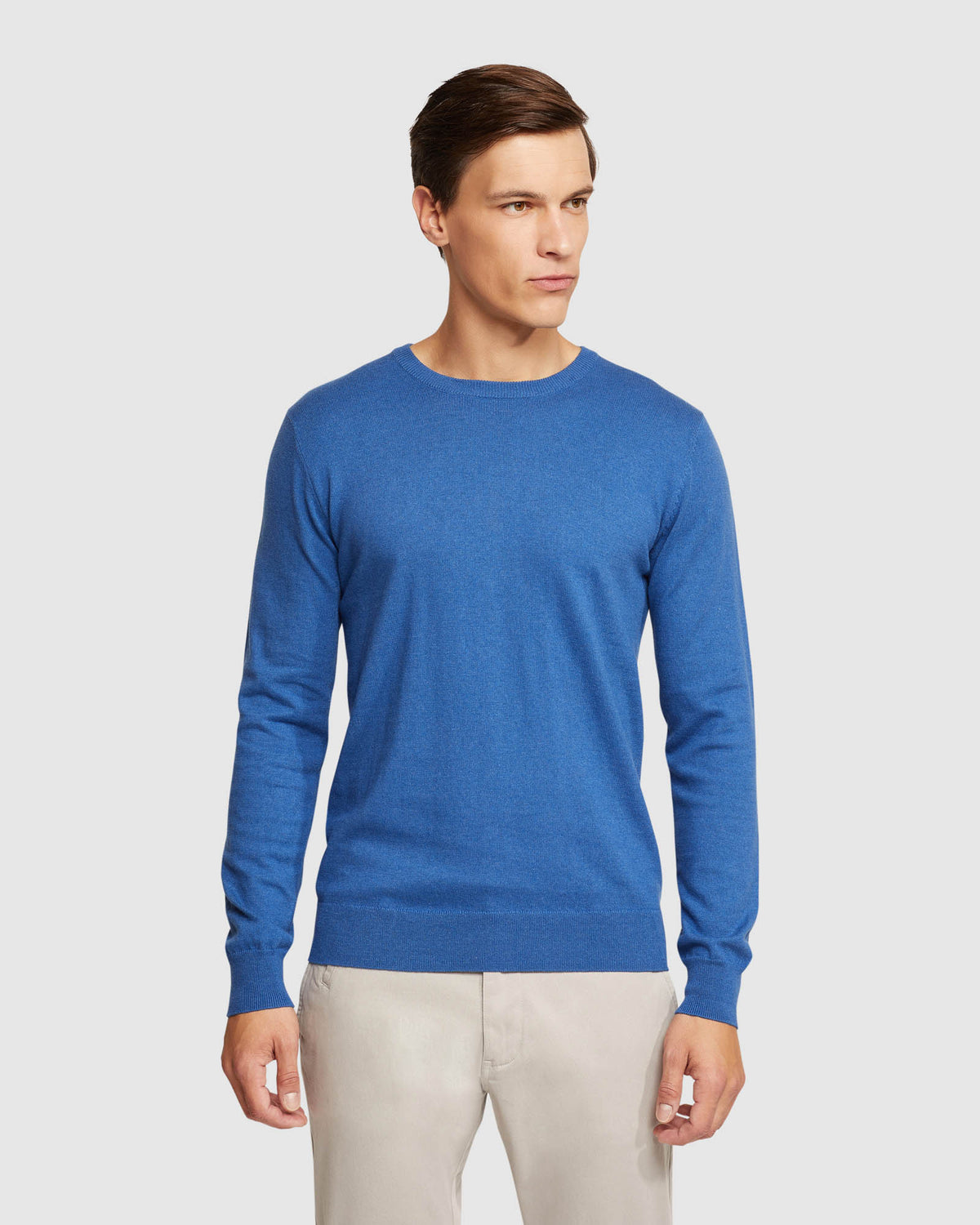 CREW NECK COTTON CASHMERE PULLOVER MENS KNITWEAR