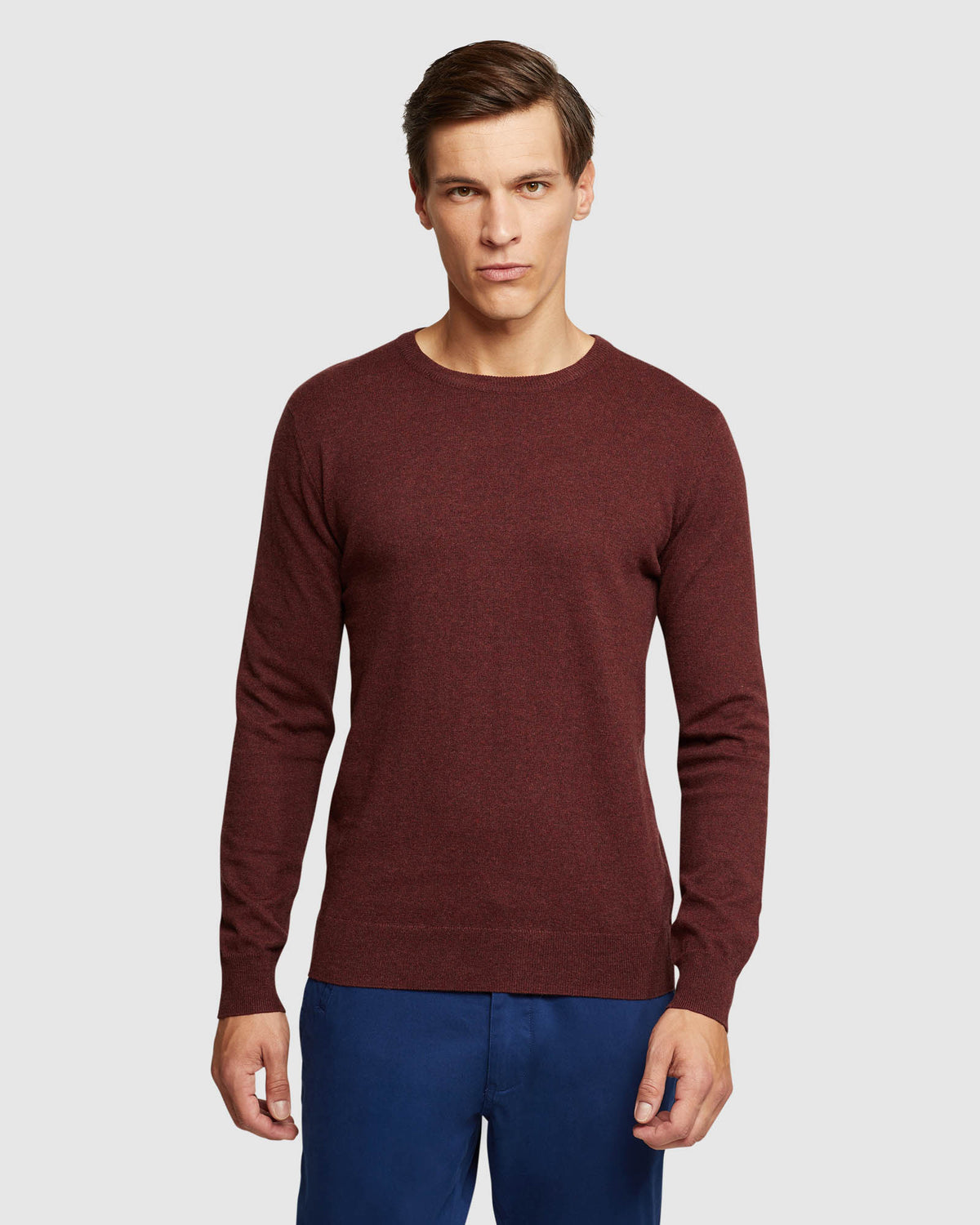 CREW NECK COTTON CASHMERE PULLOVER MENS KNITWEAR