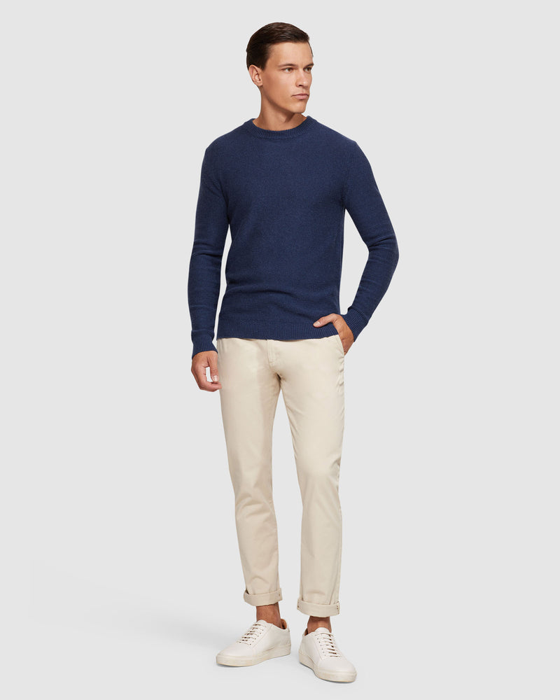 LEON CREW NECK WOOL RICH PULLOVER MENS KNITWEAR