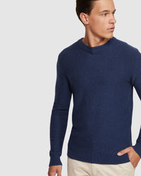 LEON CREW NECK WOOL RICH PULLOVER MENS KNITWEAR