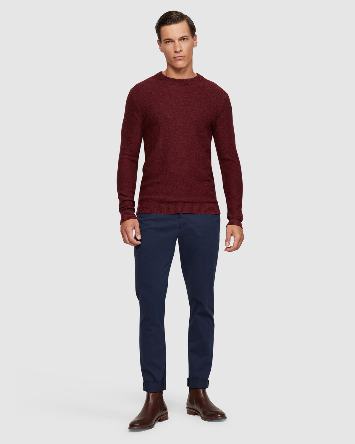 LEON CREW NECK WOOL RICH PULLOVER MENS KNITWEAR