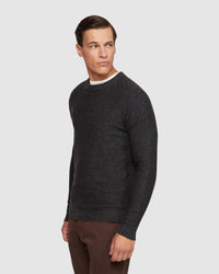 LEON CREW NECK WOOL RICH PULLOVER MENS KNITWEAR