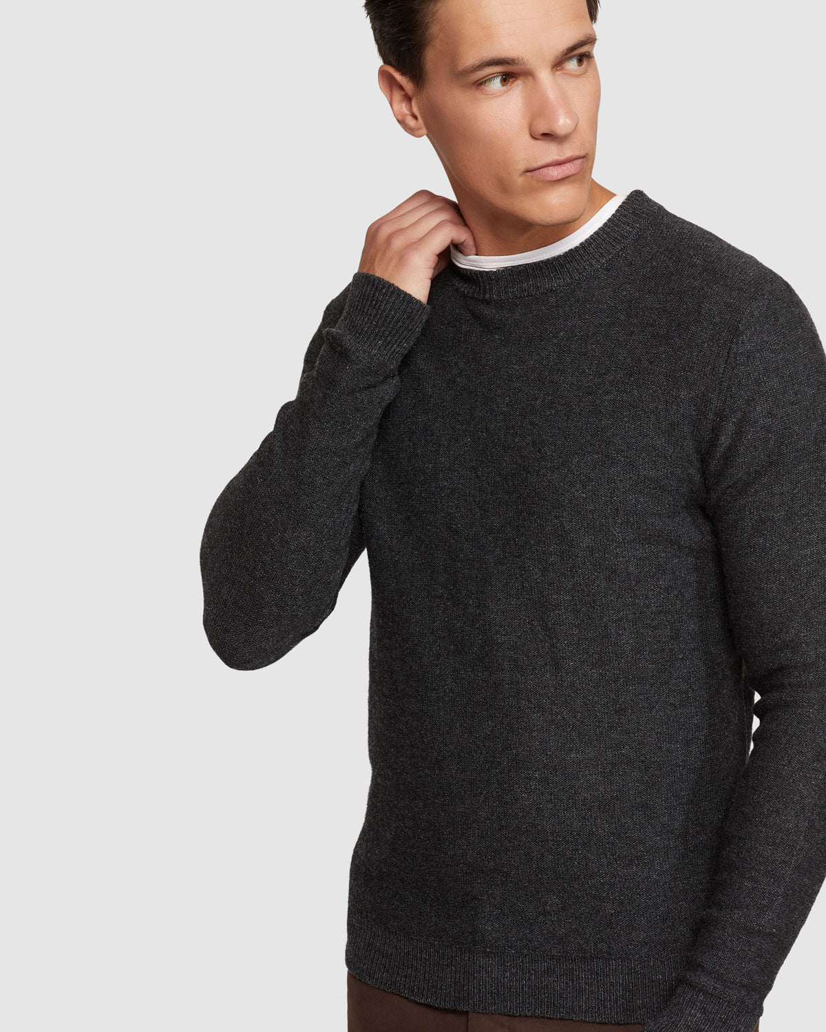 LEON CREW NECK WOOL RICH PULLOVER MENS KNITWEAR
