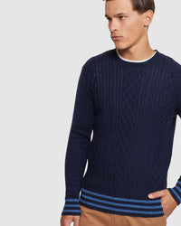MATTEO CABLE KNIT PULLOVER MENS KNITWEAR
