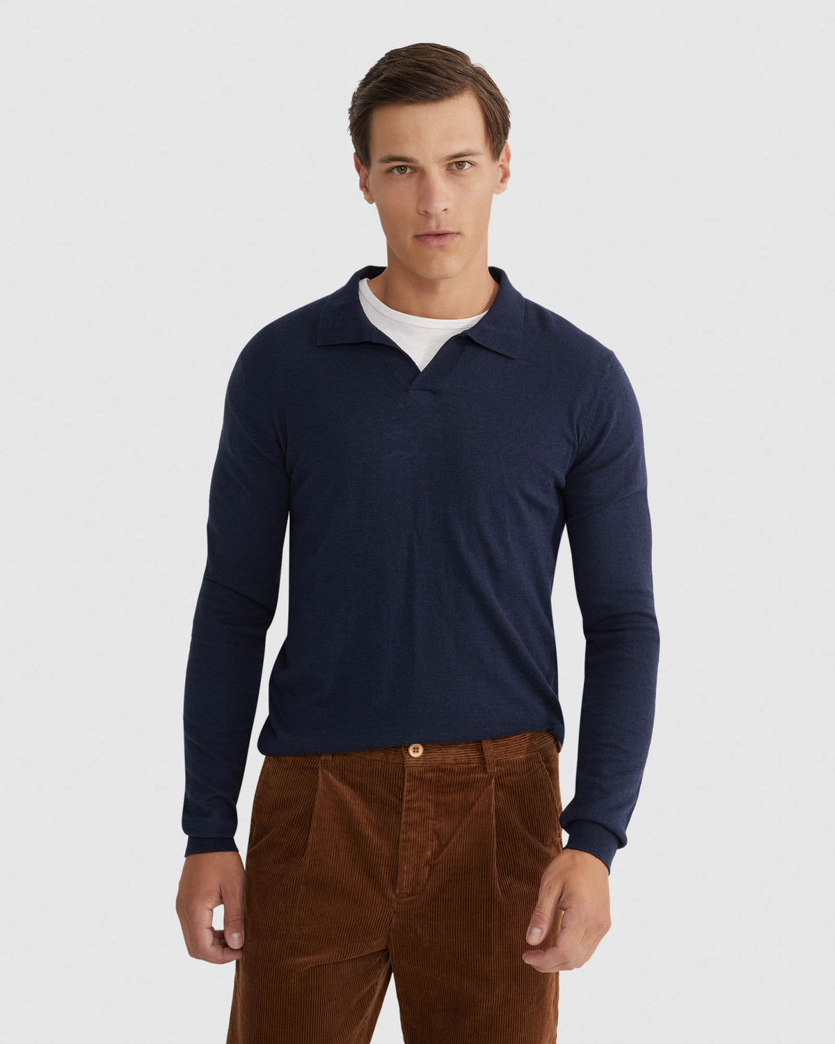 BLAIR V-NECK POLO SWEATER MENS KNITWEAR