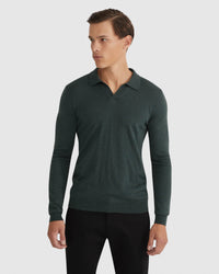 BLAIR V-NECK POLO SWEATER MENS KNITWEAR