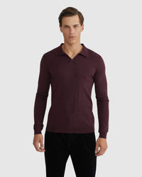 BLAIR V-NECK POLO SWEATER MENS KNITWEAR