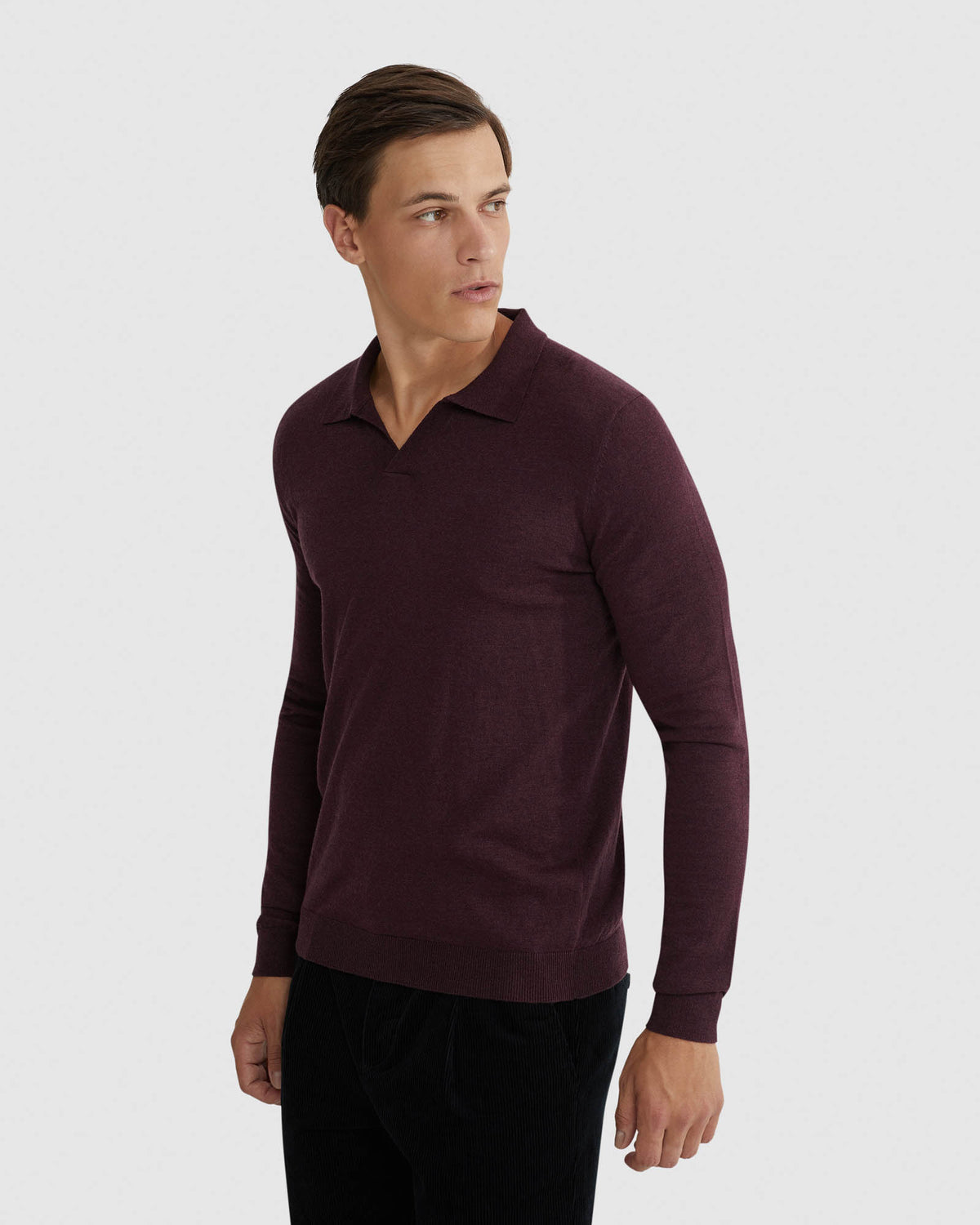 BLAIR V-NECK POLO SWEATER MENS KNITWEAR