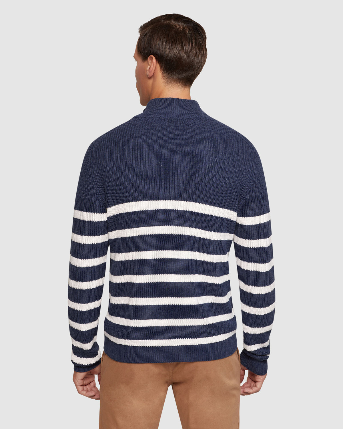 JACK KNITTED STRIPE ZIP UP SWEATER MENS KNITWEAR