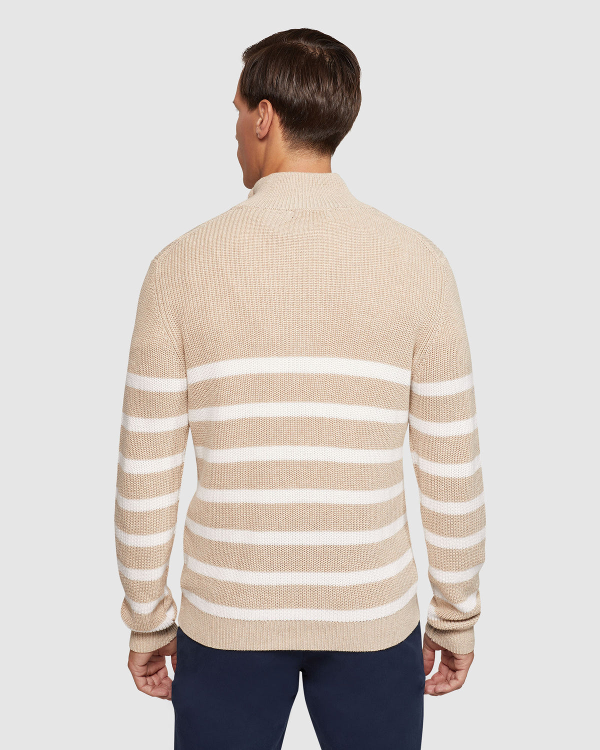 JACK KNITTED STRIPE ZIP UP SWEATER MENS KNITWEAR